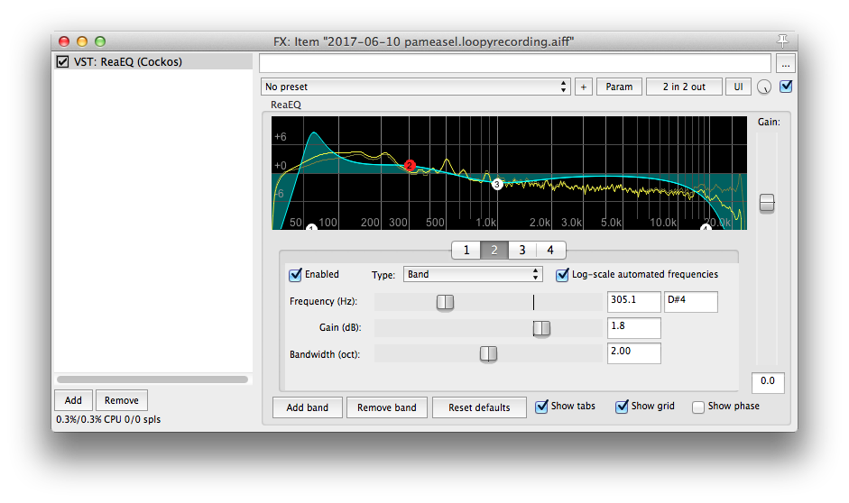 Reaper's Parametric EQ